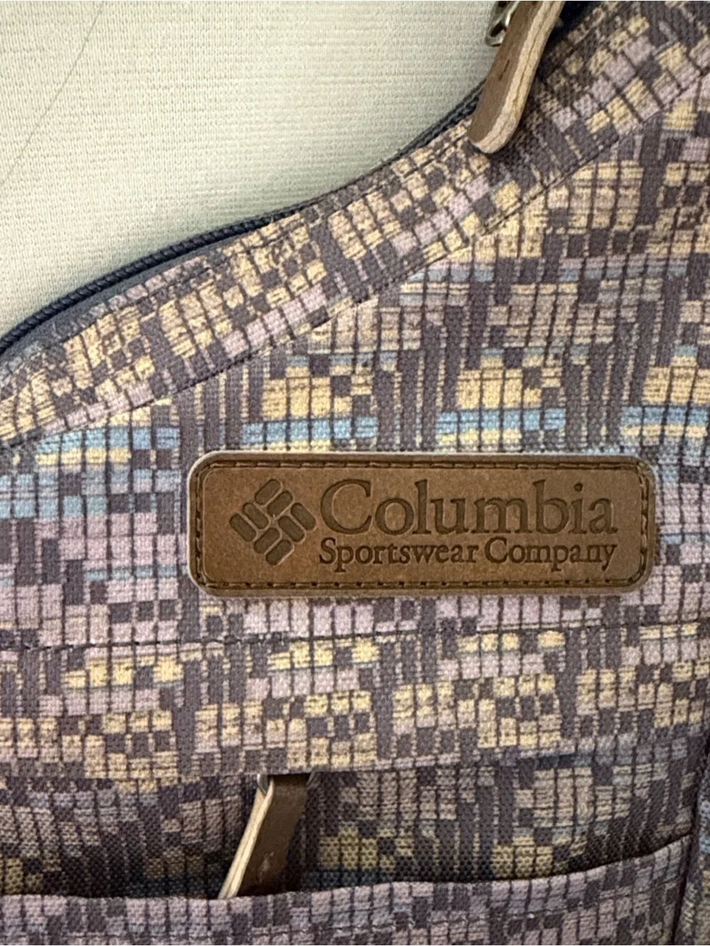 Columbia Purple and Brown Woven Crossbody Bag